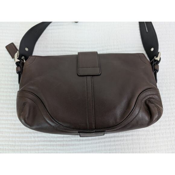Vintage COACH Soho Leather Pocket Flap Y2K Chocolate Brown Shoulder Bag 3653 - Picture 4 of 16